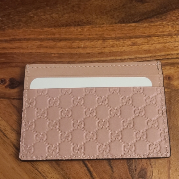 NEW GUCCI Microguccissima Card Holder Wallet in Soft Pink - Picture 3 of 5